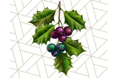 Peacock Christmas Clipart in Jewel Tones, Christmas Png Product Image 2