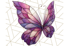 Stained Glass Butterfly PNG Colorful Clipart for Sublimation Product Image 2
