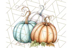 Fall Pumpkin Clipart PNG, Autumn Pumpkins, Jewel Tones Png Product Image 2