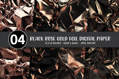 Black Rose Gold Foil Digital Paper Product Image 1