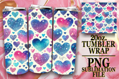 Bright Nights 20oz tumbler wrap, Heart Product Image 1