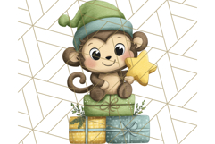 Safari Christmas PNG Clipart, Cute Jungle Animal Art Product Image 2