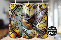 Eastern Phoebe Single Bird Stained Glass - Tumble Design Product Image 1