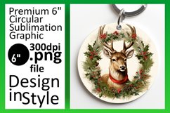 Festive Animal Wreath Sublimation Ornament Assortment Product Image 1