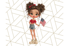 Patriotic Fashion Girl Clipart PNG for 4th of July Product Image 2
