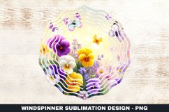 Flowers Wind Spinner Sublimation Design Product Image 1