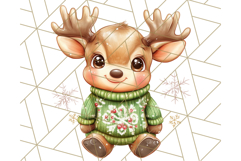 Vintage Christmas Clipart PNG, Cute Animals Holiday Elements Product Image 2