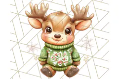 Vintage Christmas Clipart PNG, Cute Animals Holiday Elements Product Image 2