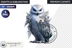 Floral Owl Fantasy clipart, Botanical and Wildlife Graphics Product Image 1
