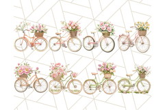 Bicycle with Flowers PNG, Watercolor Floral Bike Clipart Product Image 2