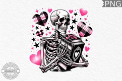 Valentine&#039;s Day Skeleton PNG - Valentine Clipart Sublimation Product Image 1