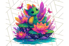 Cute Fantasy Dragon Clipart PNG, Bold Baby Dragon Clip Art Product Image 2