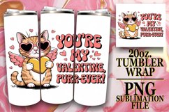 BRIGHT ESCAPES 20oz TUMBLER WRAP, Valentines Cat Product Image 1