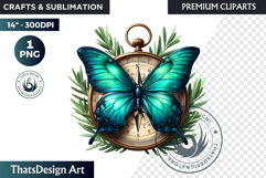 Dark Academia PNG, Gothic Butterfly Clipart Moody ephemera Product Image 1