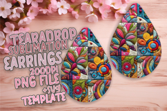 Whimsical Teardrop Design for Earrings Printing , Patchwork Product Image 1