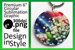 Creative Round Design Keychain Template , USA Flag Product Image 1