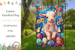 Easter Garden Flag Design, Stained Glass Easter Sublimation Product Image 1