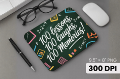 100 days of school Mouse Pad, Teacher PNG Sublimation Design Product Image 1