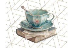Whimsical Library Clipart with Cozy Readers and Books Product Image 2