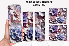 3D Flower Skinny Tumbler 20oz Wrap Design,Flowers Tumble PNG Product Image 1