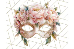 Vintage Garden Masquerade Floral Eye Mask PNG Clipart Product Image 2