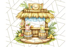 Tropical Tiki Friends PNG Clipart, Cute Summer Art Product Image 2