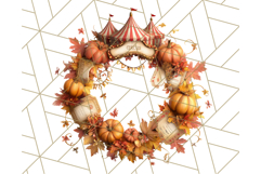 Autumn Circus Clipart Carnival Tent Fall PNG, Vintage Circus Product Image 2