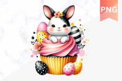 Easter Bunny And Cupcake Sublimation - Clipart PNG Product Image 1