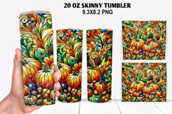Pumpkins Skinny Tumbler 20oz Wrap Design, Halloween Tumbler Product Image 1