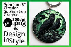 Elegant Keychain Round Design PNG , Horror Halloween Product Image 1