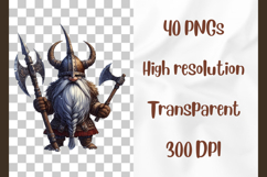 Viking Gnome Warrior Clipart PNG Bundle Fantasy Gnomes Product Image 10