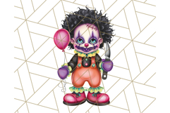 Creepy Clown Halloween PNG Clipart, Spooky Circus Art Product Image 2