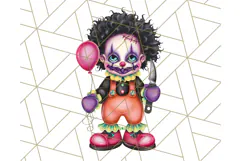 Creepy Clown Halloween PNG Clipart, Spooky Circus Art Product Image 2