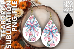 RADIANT Teardrop Earrings Sublimation, Flower Cross Product Image 1