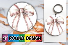 Sublimation Round Design PNG with Colorful Watercolor Bow Product Image 1