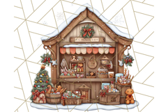 Cozy Christmas Market Stall Clipart PNG, Holiday Art Png Product Image 2