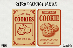 Vintage Food Label PNG Retro Pantry &amp; Packaging Clipart. Product Image 1