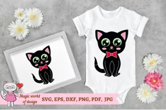 Black kitten SVG, baby cat SVG, Cricut Vinyl Iron on Product Image 1