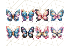 Jewel Toned Butterfly Clipart PNG, Metallic Look Butterflies Product Image 6
