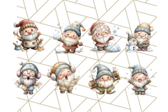 Watercolor Winter Gnome Clipart, Cute Gnome Christmas PNG Product Image 2