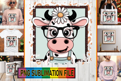 Elegant PNG TSHIRT Gift Ideas, Cute Cow Product Image 1