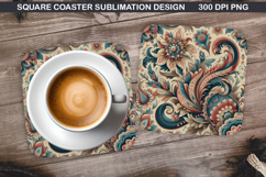 Flowers Coaster Sublimation, Spring Coaster PNG Design Product Image 1