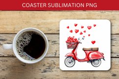 valentine square coaster - scooter Product Image 1