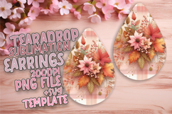 Whimsical Teardrop Earrings Design PNG , Autumn Flower Product Image 1