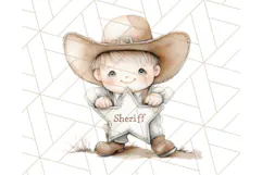 Cowboy Clipart PNG, Kid Western Country Graphic Product Image 2