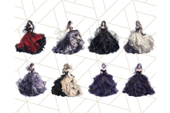 Gothic Wedding Dress PNG Bundle, Dark Bridal Clipart Product Image 2