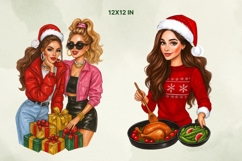 New Year Girls Clipart, Holiday Fashion Girl PNG Product Image 4