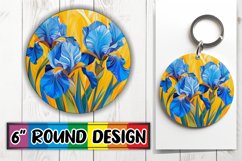 Vibrant Floral Keychain &amp; Car Coaster Sublimation Selection Product Image 1