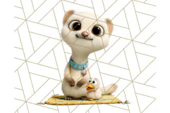 Pet Shop Clipart, Cute Big Eyed Animals, Kawaii Pets PNG Product Image 2