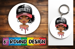 Luminous Round Ornaments Sublimation PNG, Black Woman Product Image 1